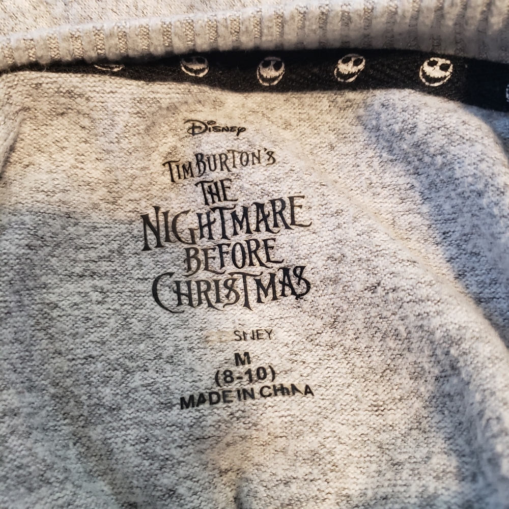 Nightmare Before Christmas Womens M 8-10 Sleep Shirt Zombie Band Longline Disney - Picture 6 of 9